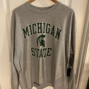 Fanatics - Michigan State Spartans Crewneck Long Sleeve Shirt - Gray - 2XL